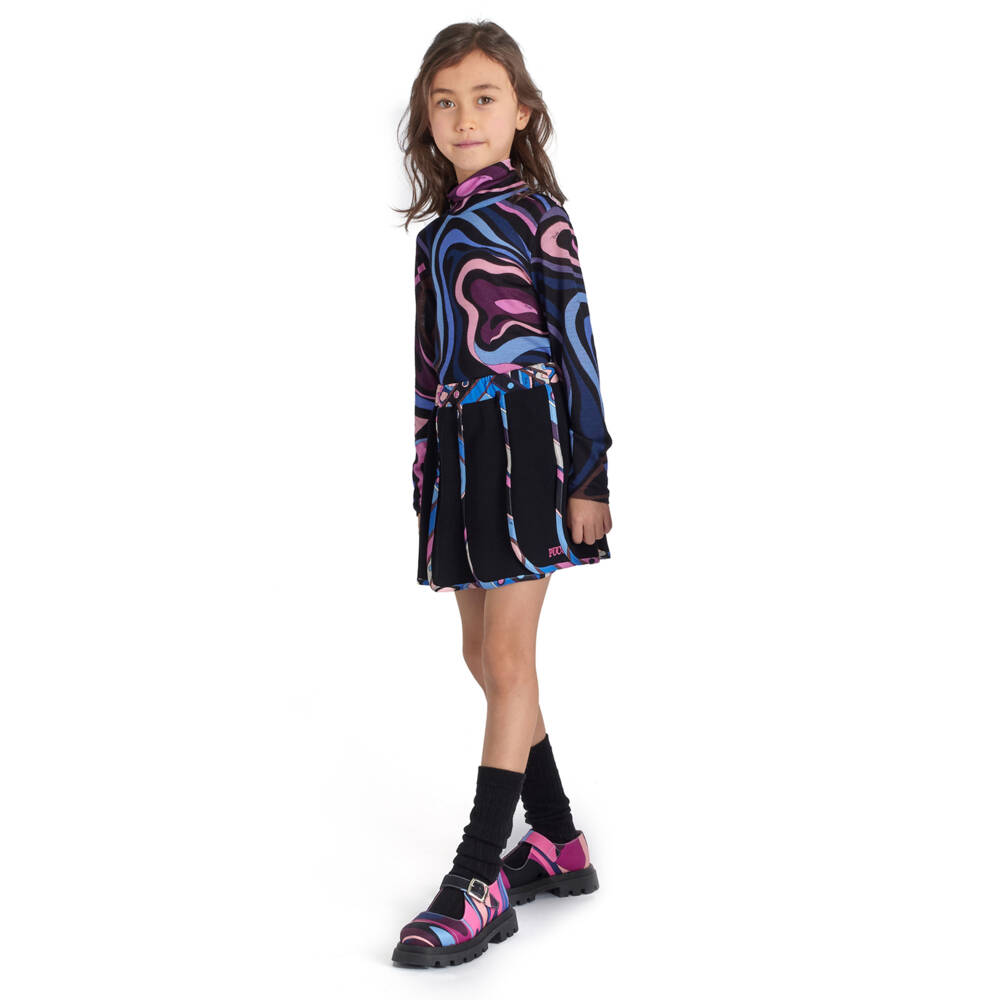 PUCCI-Girls Black Vivara Pattern Skort | Childrensalon Outlet