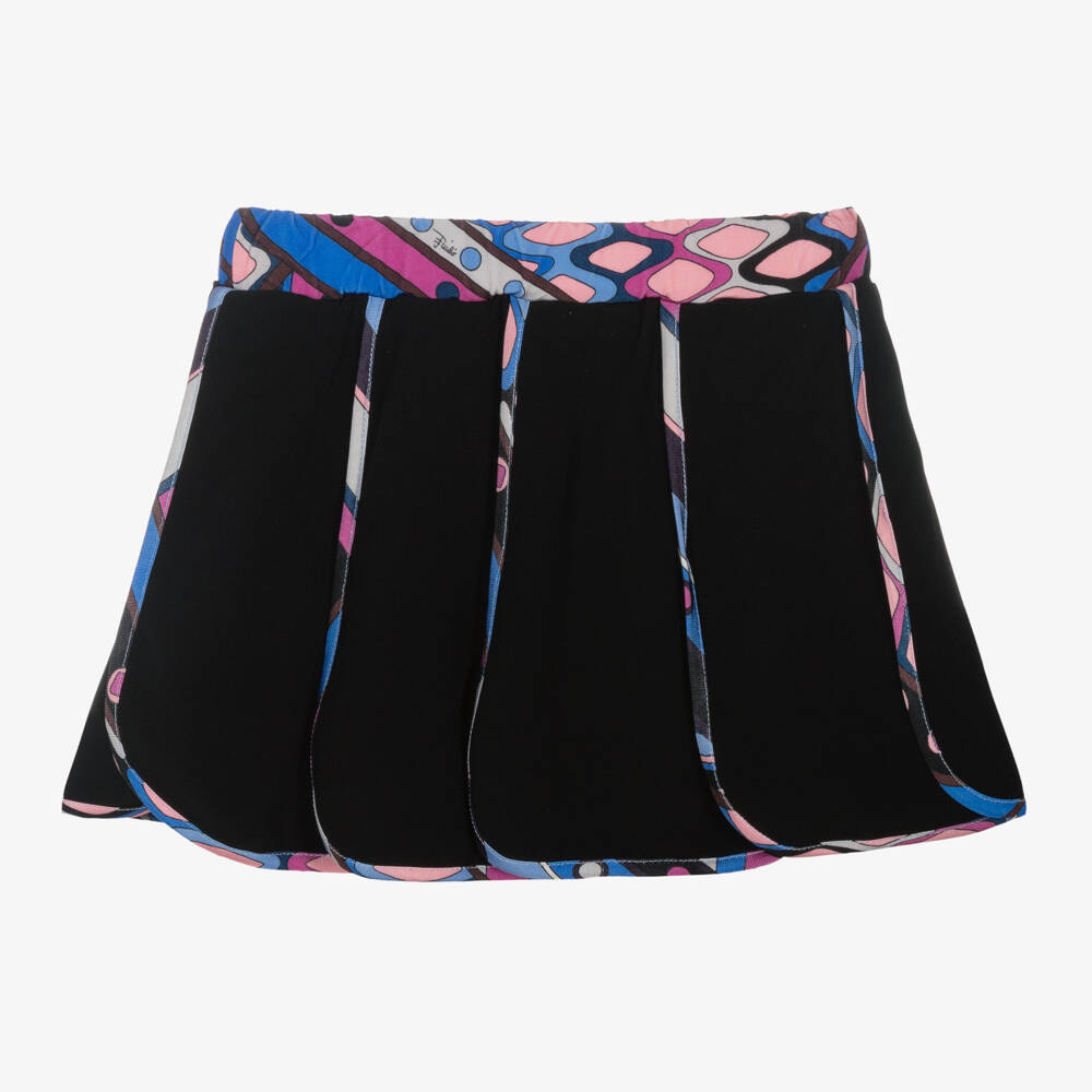 PUCCI-Girls Black Vivara Pattern Skort | Childrensalon Outlet