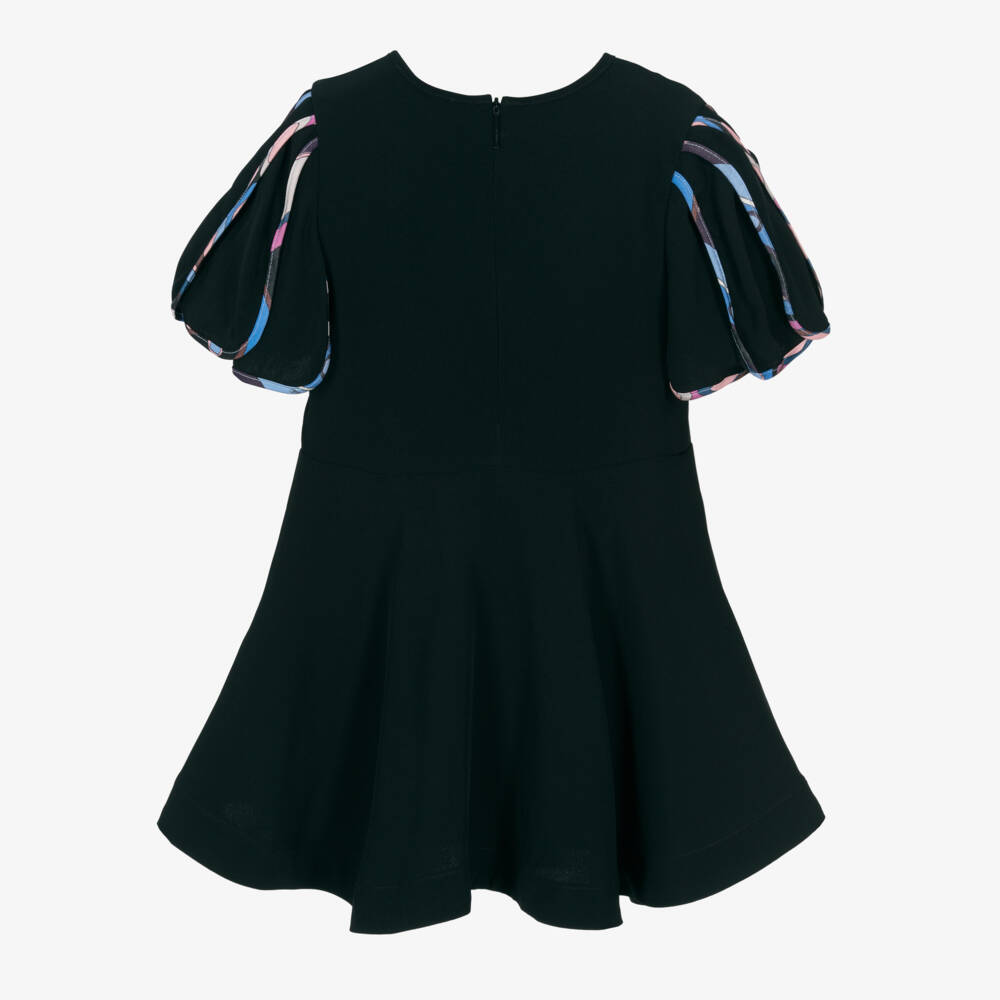 PUCCI-Girls Black Vivara Sleeve Dress | Childrensalon Outlet