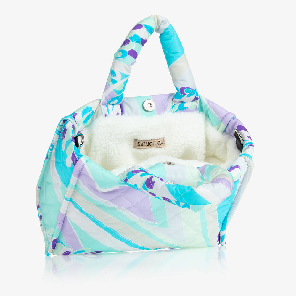 PUCCI-Girls Blue Lilly Quilted Bag | Childrensalon Outlet