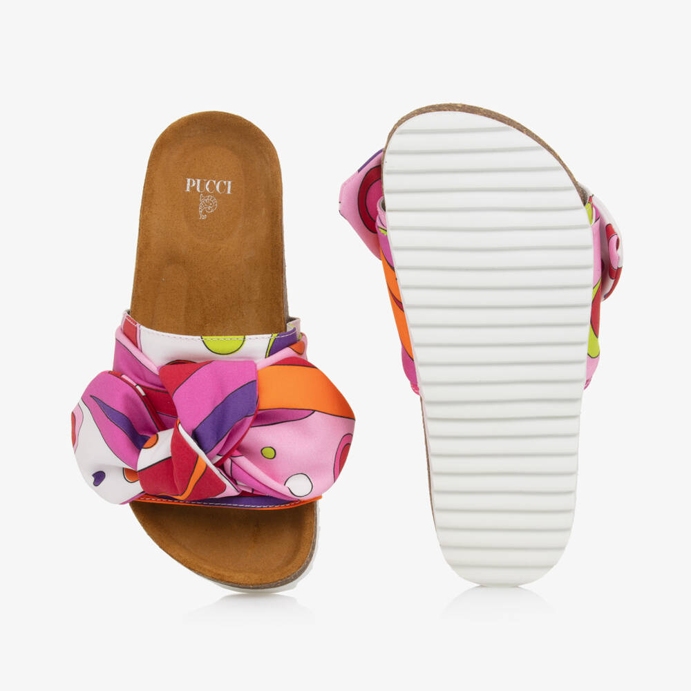 PUCCI-Girls Blush Fontane Pattern Sliders | Childrensalon Outlet