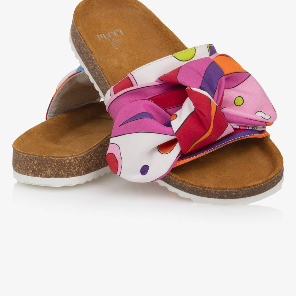 PUCCI-Girls Blush Fontane Pattern Sliders | Childrensalon Outlet