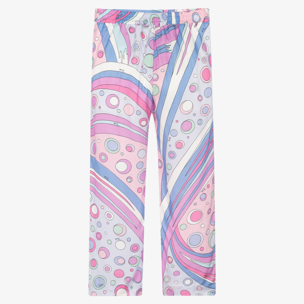 PUCCI-Girls Blush & Mauve Relaxed Trousers | Childrensalon Outlet