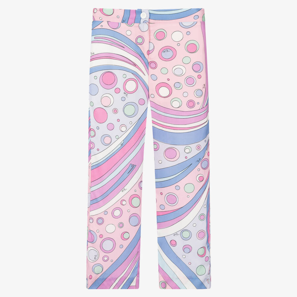 PUCCI-Girls Blush & Mauve Relaxed Trousers | Childrensalon Outlet