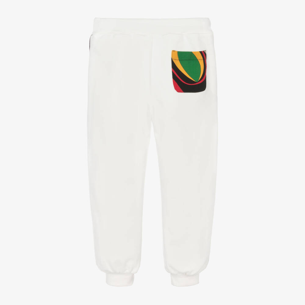 PUCCI-Girls Cotton Joggers with White Onde | Childrensalon Outlet