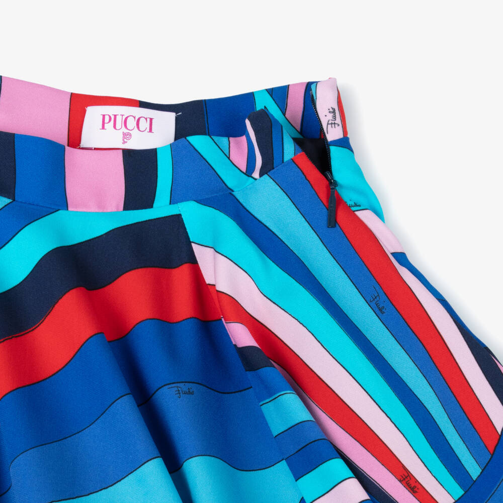 PUCCI-Элегантная синяя юбка с узором для девочек | Childrensalon Outlet