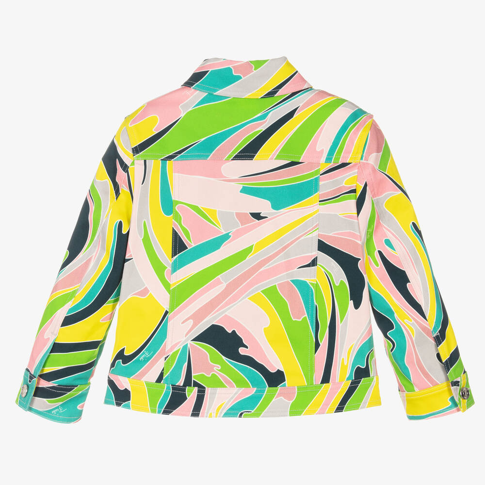 PUCCI-Зеленая куртка с принтом Vetrate для девочек | Childrensalon Outlet