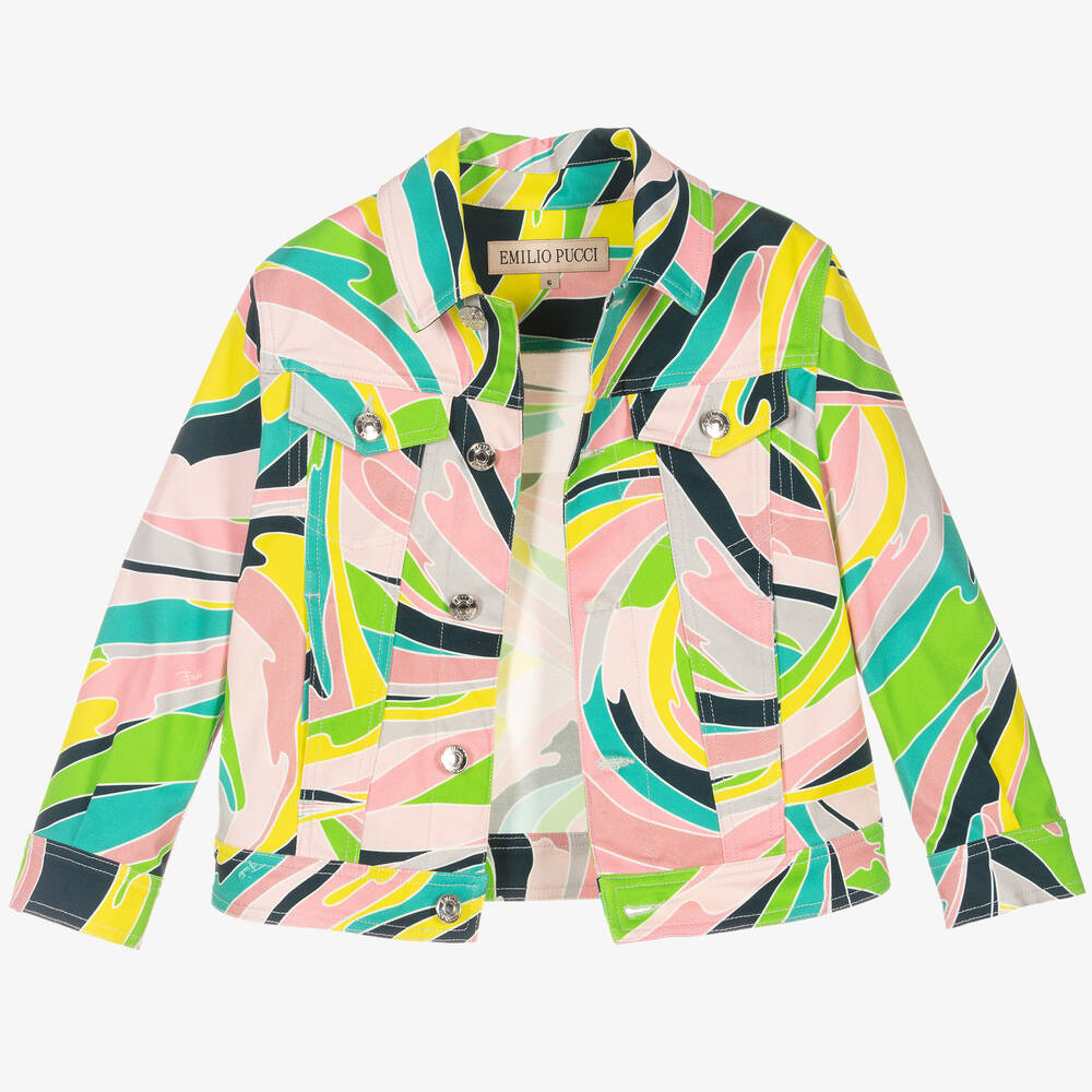 PUCCI - Girls Green Vetrate Jacket | Childrensalon Outlet