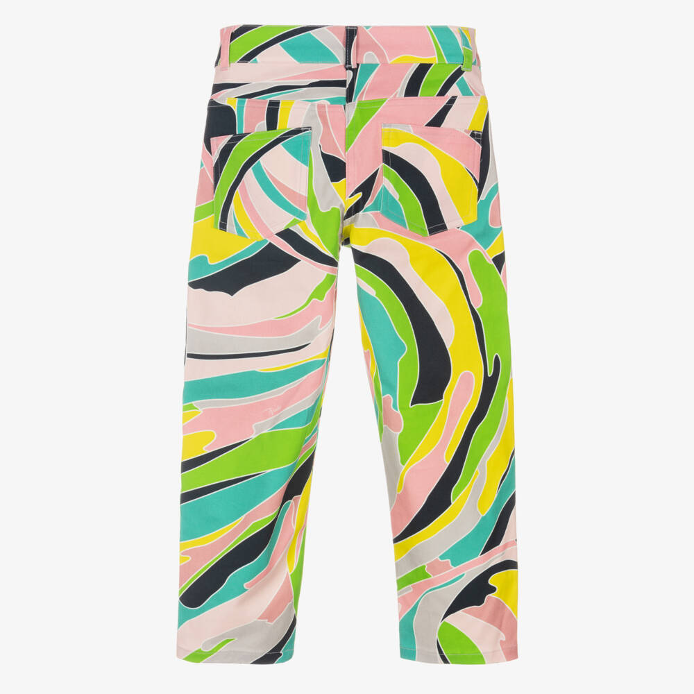 PUCCI-Girls Green Vetrate Jeans | Childrensalon Outlet