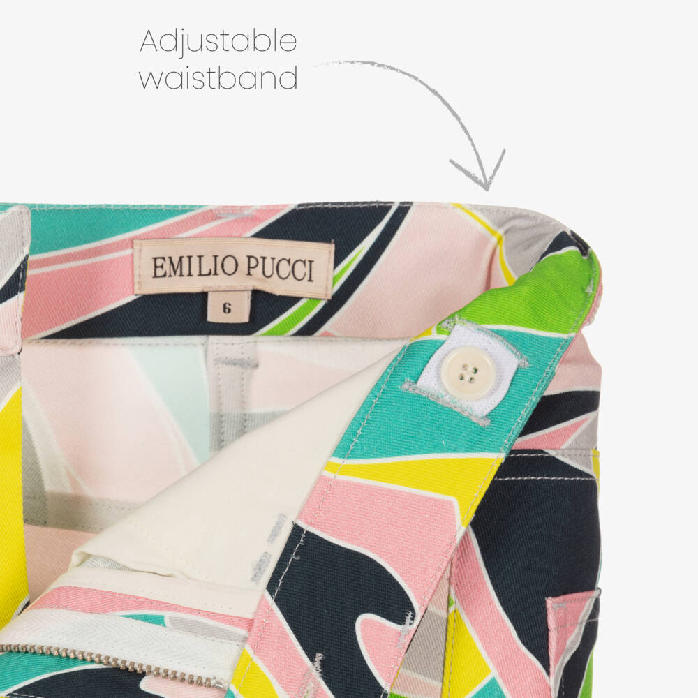 PUCCI-Girls Green Vetrate Jeans | Childrensalon Outlet