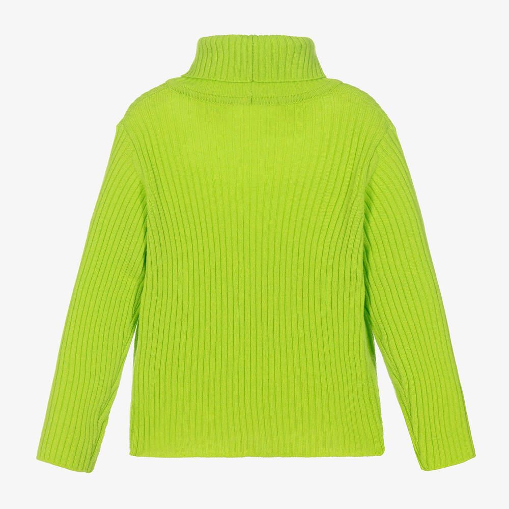 PUCCI Pull vert en laine et cachemire fille Childrensalon Outlet