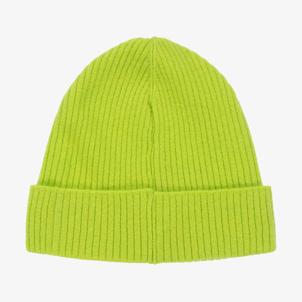 PUCCI-Girls Green Wool Knit Beanie Hat | Childrensalon Outlet