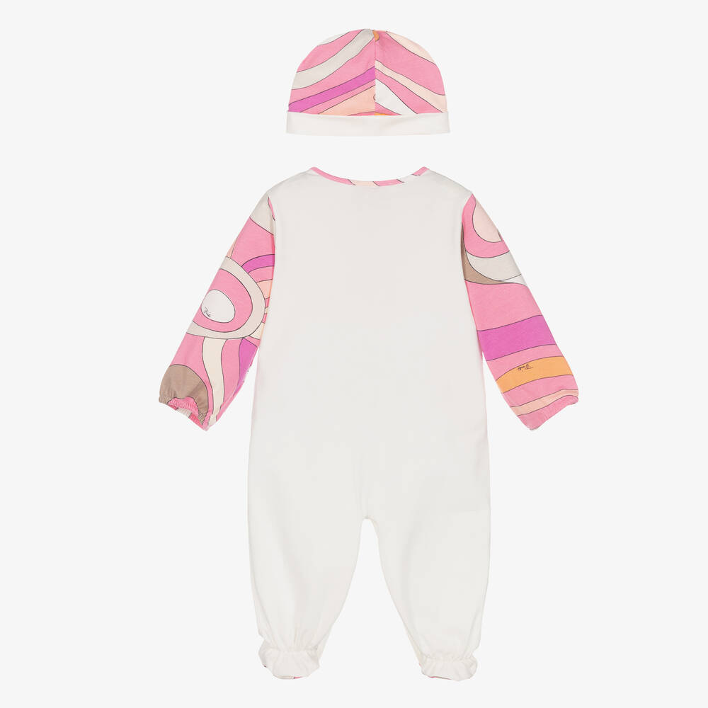 PUCCI-Кремовый комбинезон и шапочка из хлопка | Childrensalon Outlet