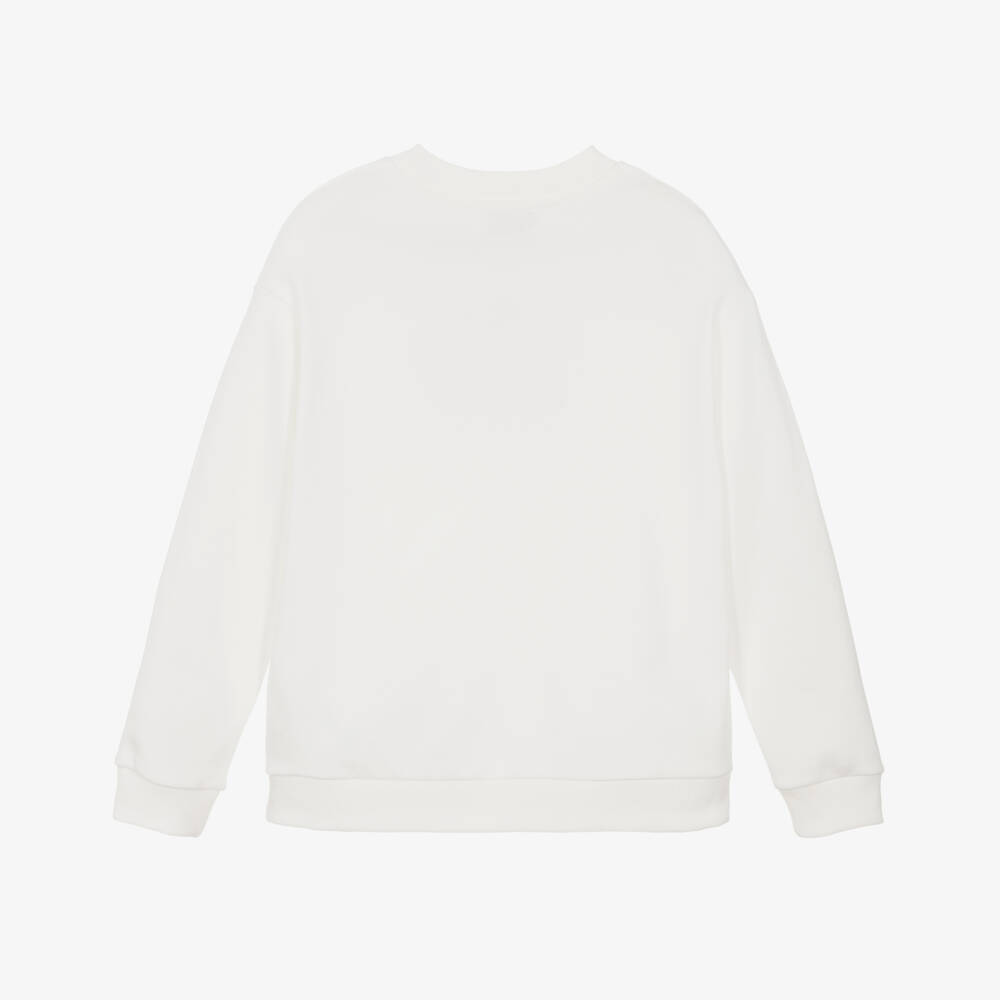 PUCCI-Girls Ivory Cotton Logo Top | Childrensalon Outlet