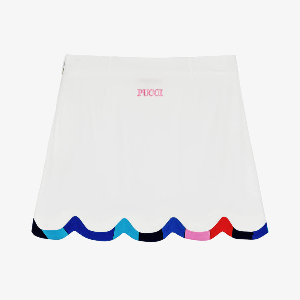 PUCCI-Кремовая юбка Iride с волнистым краем для девочек | Childrensalon Outlet