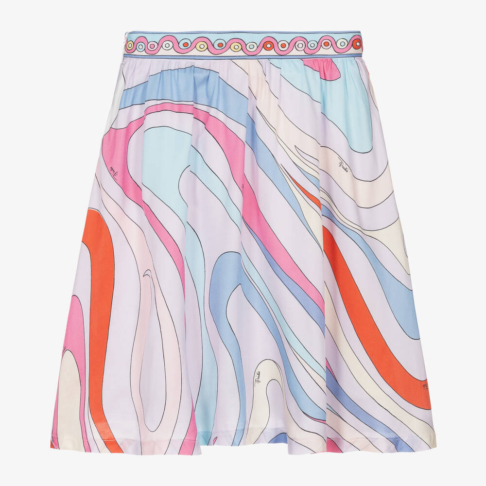 PUCCI-Girls Lilac Purple Viscose Marmo Skirt | Childrensalon Outlet