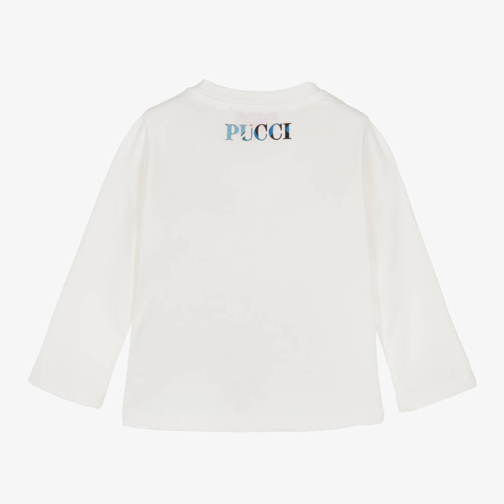 PUCCI-Girls Long Sleeve Cotton Tee | Childrensalon Outlet