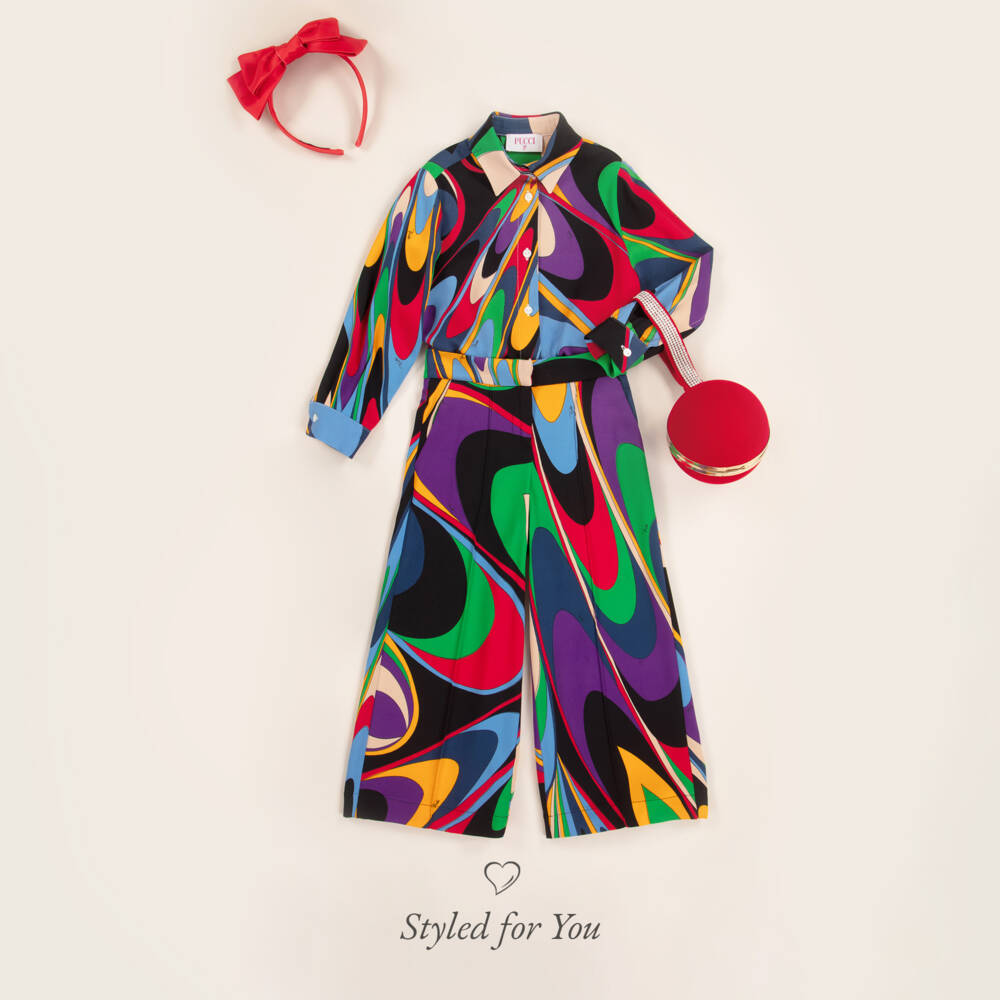 PUCCI-Girls Multicolour Abstract Viscose Blouse | Childrensalon Outlet