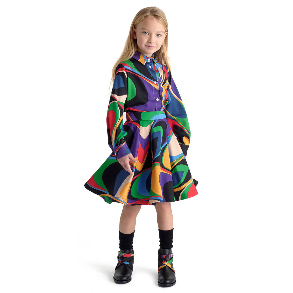 PUCCI-Girls Multicolour Abstract Viscose Blouse | Childrensalon Outlet