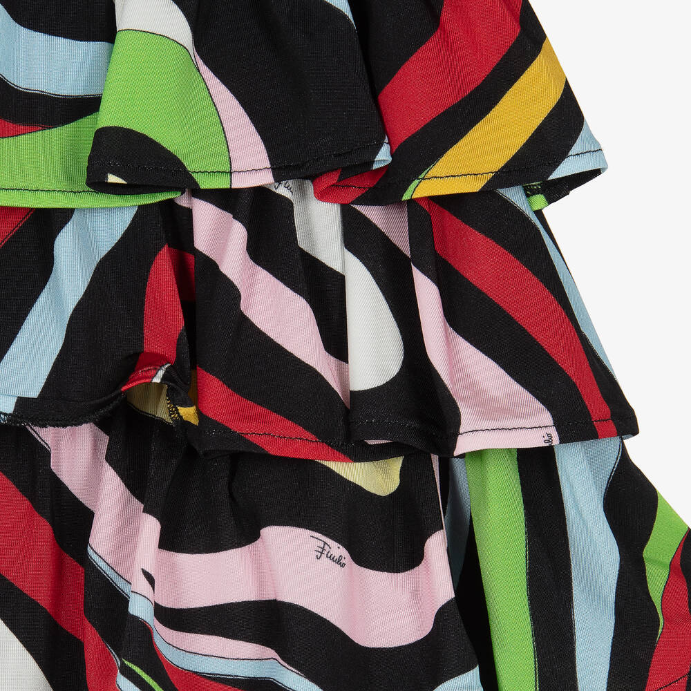 PUCCI-Girls Multicolour Marmo Print Tiered Dress | Childrensalon Outlet
