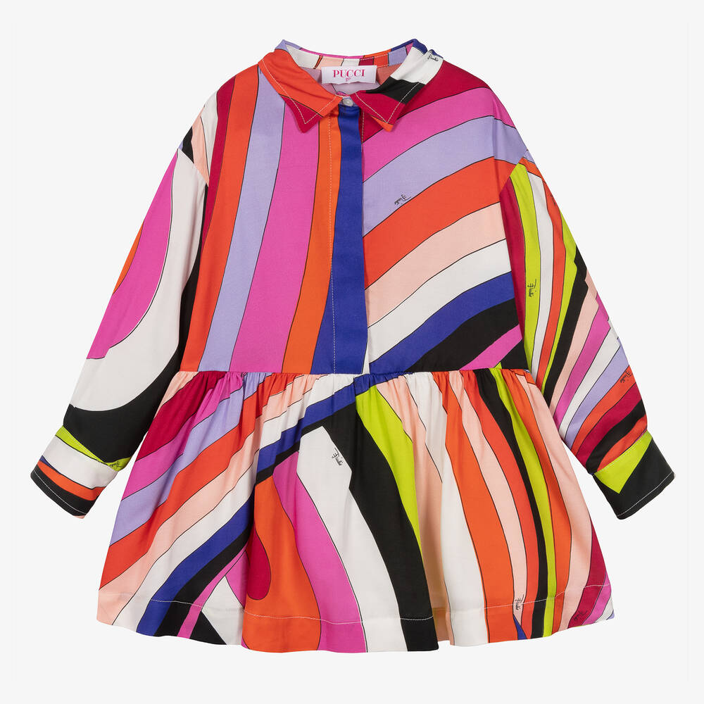 PUCCI - Mehrfarbiges Kleid mit Iride-Print | Childrensalon