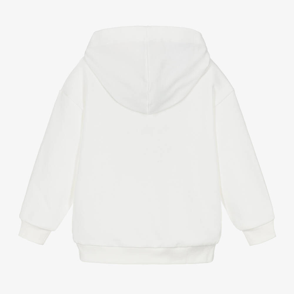 بوتشي-هودي أوفرسايز قطن لون أبيض للبنات | Childrensalon Outlet