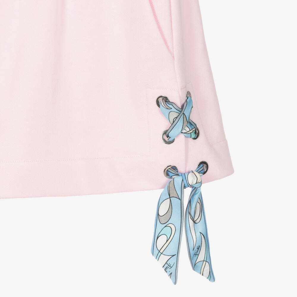PUCCI-Girls Pink Cotton Jersey Shorts | Childrensalon Outlet