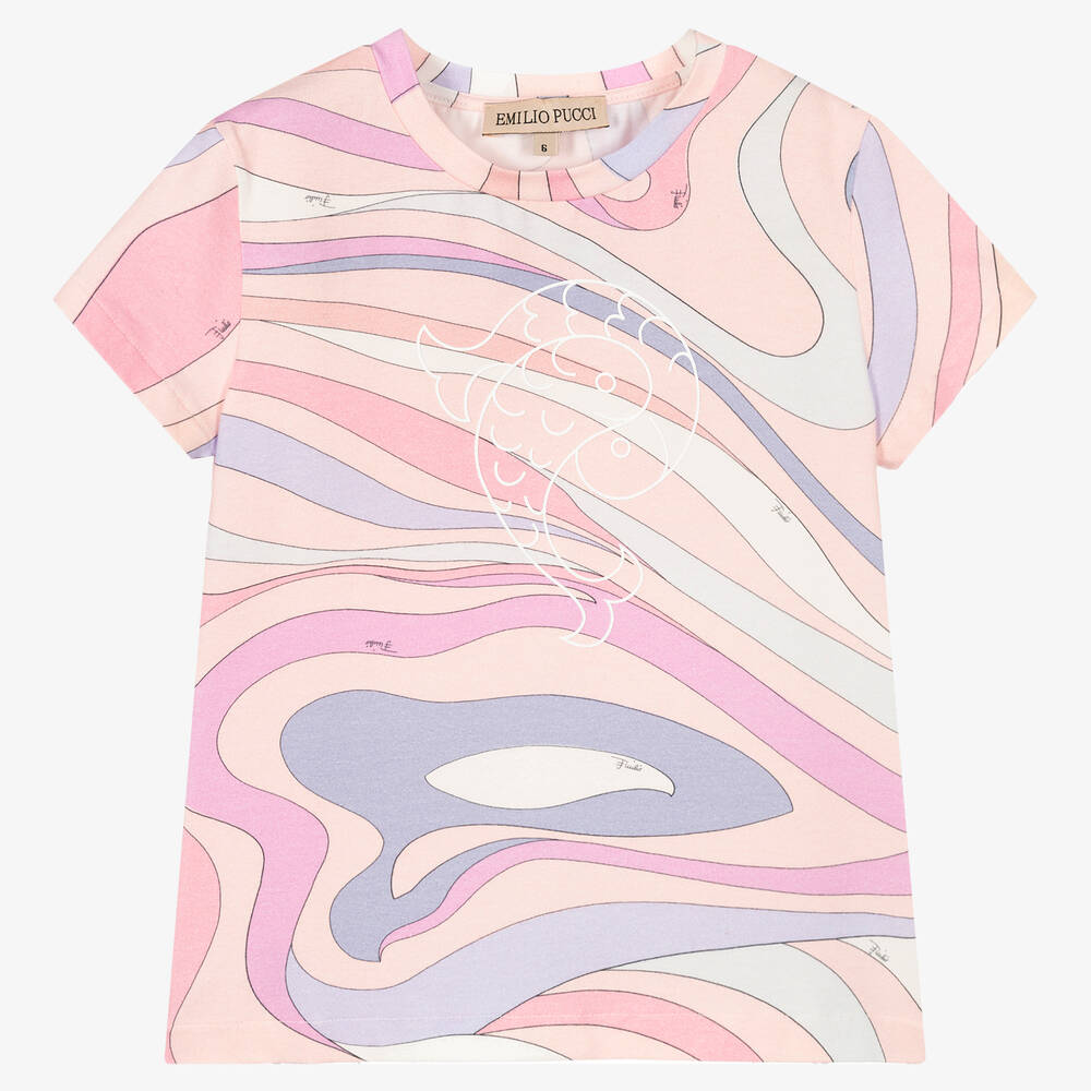 PUCCI Junior floral-print cotton T-shirt - White