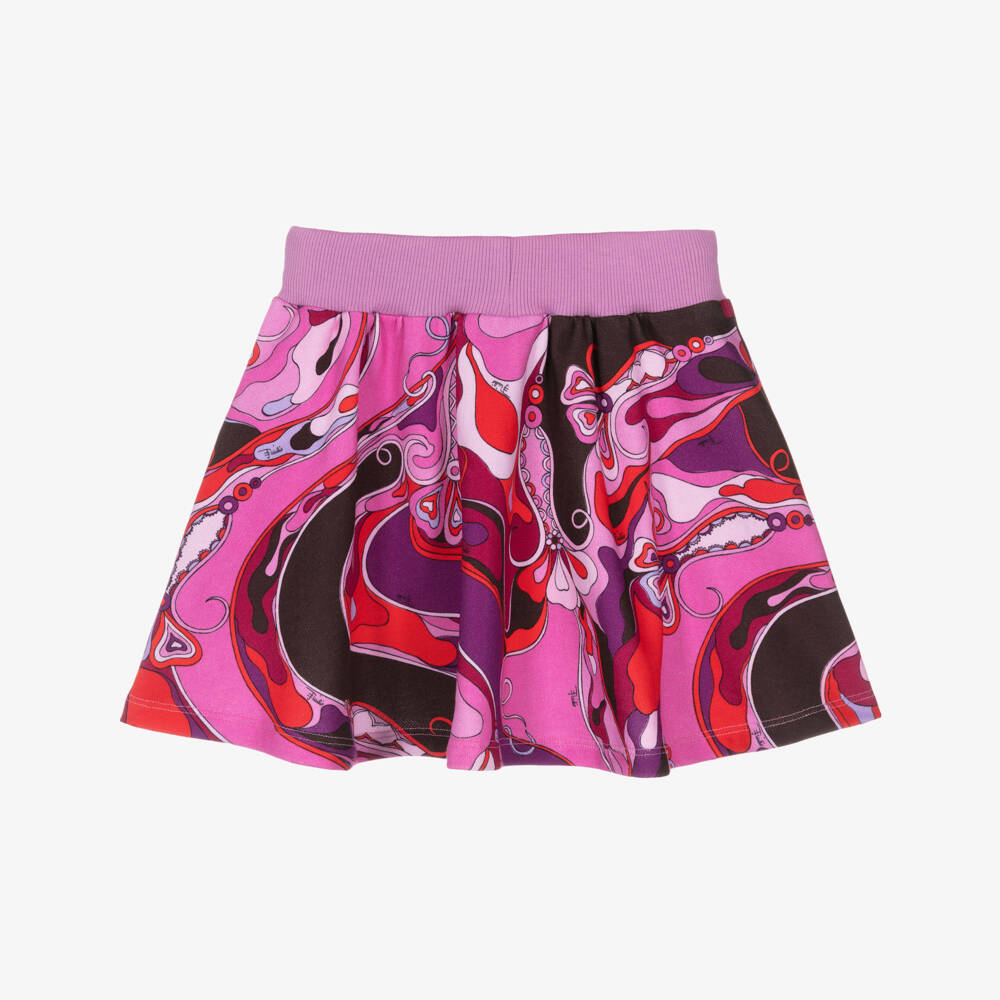 PUCCI-Girls Pink Cotton Orchidee Skirt | Childrensalon Outlet