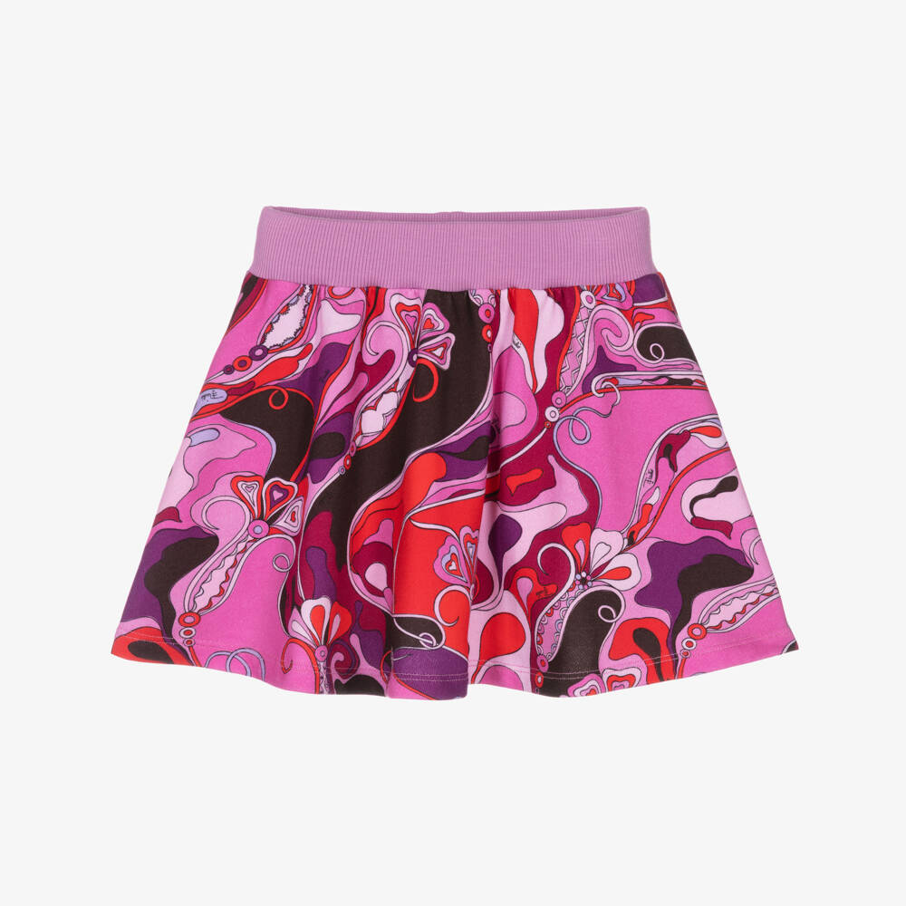 PUCCI-Girls Pink Cotton Orchidee Skirt | Childrensalon Outlet