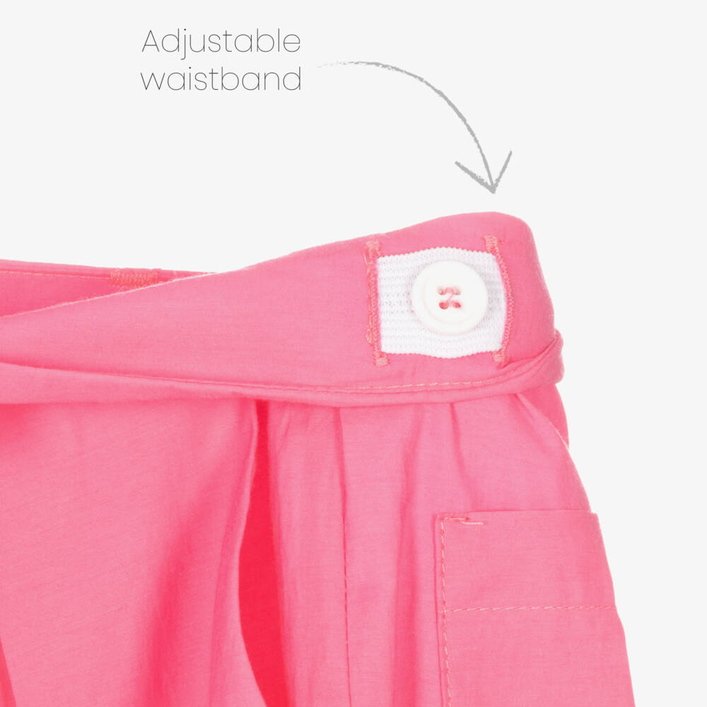 PUCCI-Girls Pink Cotton Trousers | Childrensalon Outlet