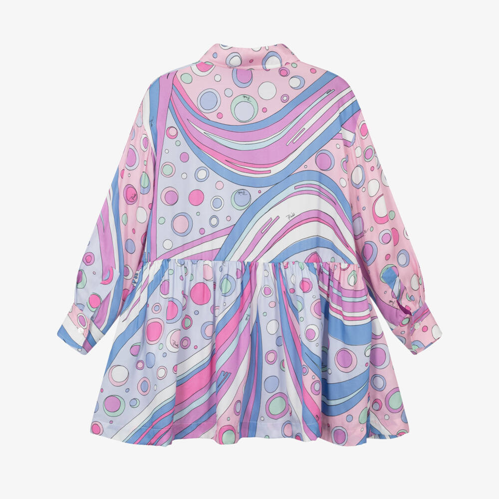 PUCCI-Платье миди с цветочным узором розовое для девочек | Childrensalon Outlet