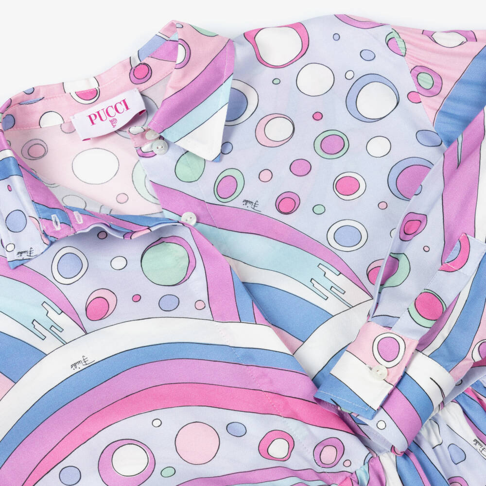 PUCCI-Платье миди с цветочным узором розовое для девочек | Childrensalon Outlet