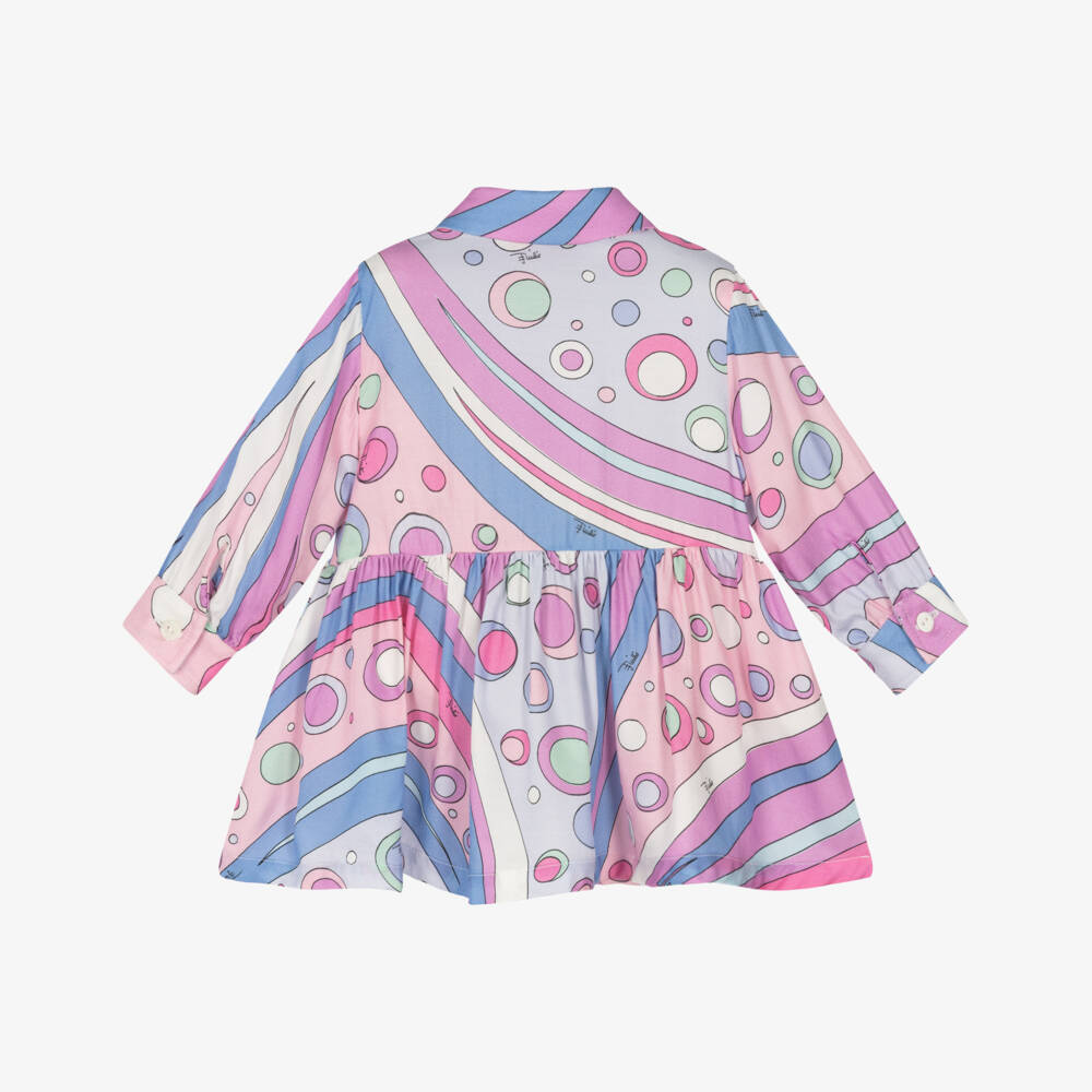PUCCI-Girls Pink Fontane Pattern Dress | Childrensalon Outlet