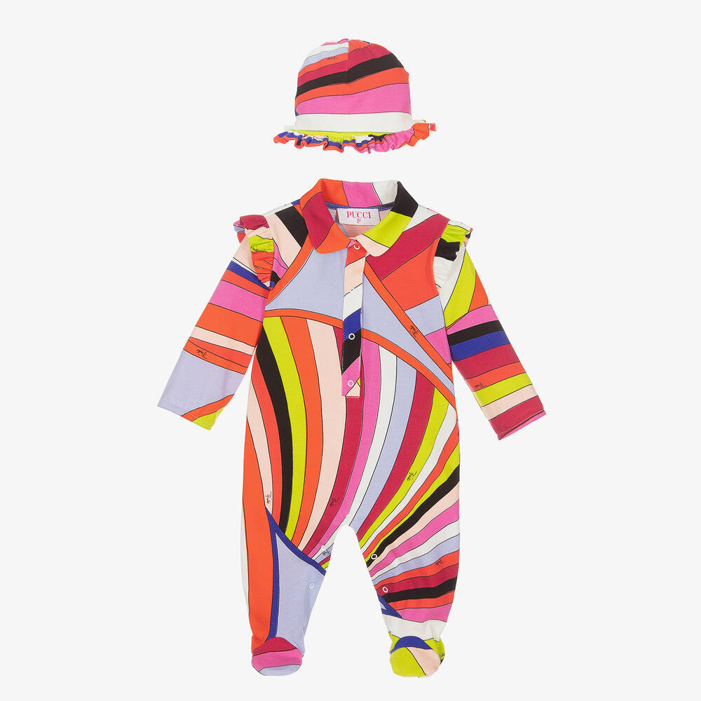 PUCCI - Pinkes Iride Strampler-Geschenkset | Childrensalon