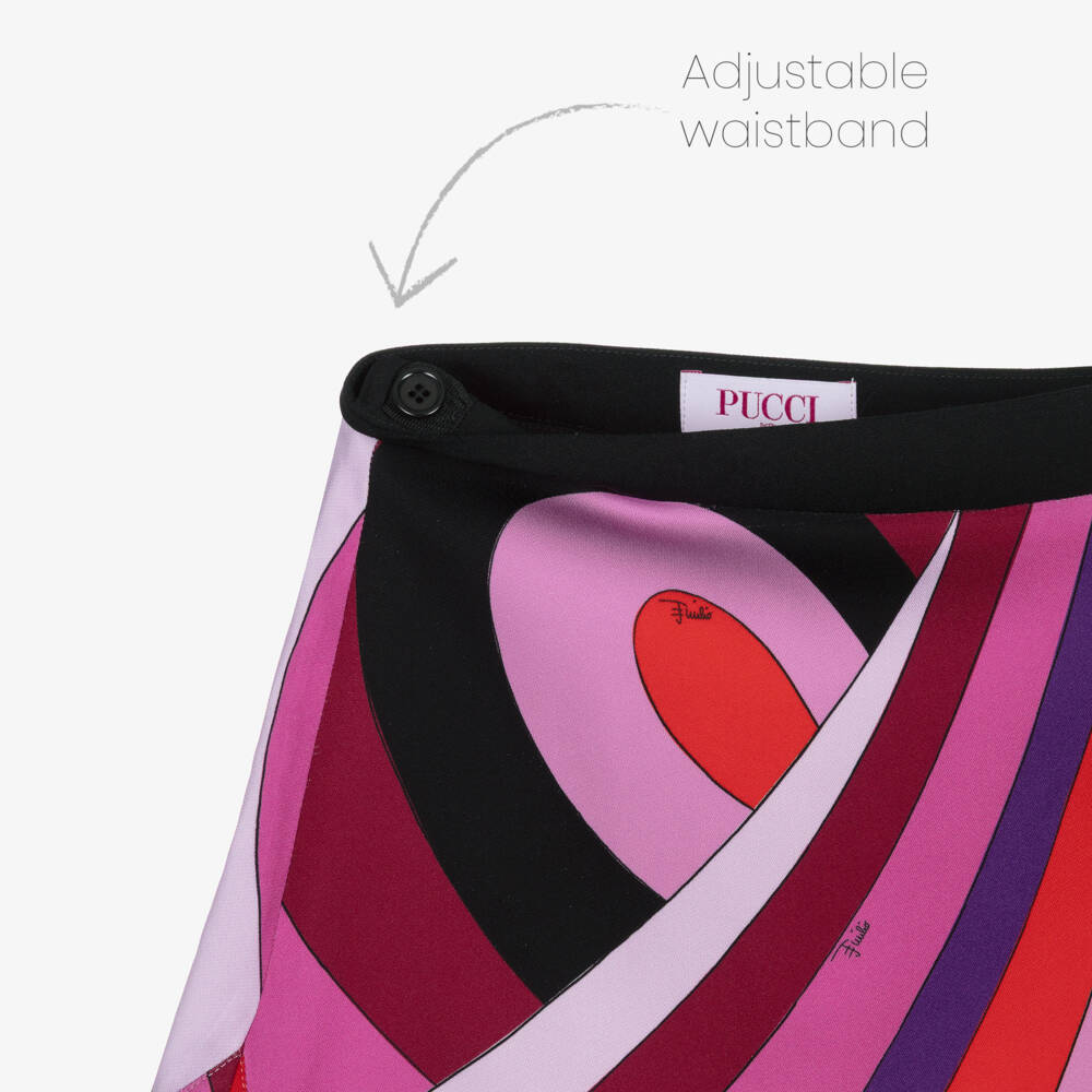 PUCCI-Girls Pink Iride Print A-Line Skirt | Childrensalon Outlet