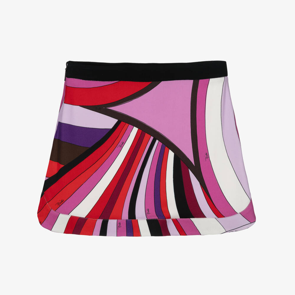 PUCCI-Girls Pink Iride Print A-Line Skirt | Childrensalon Outlet