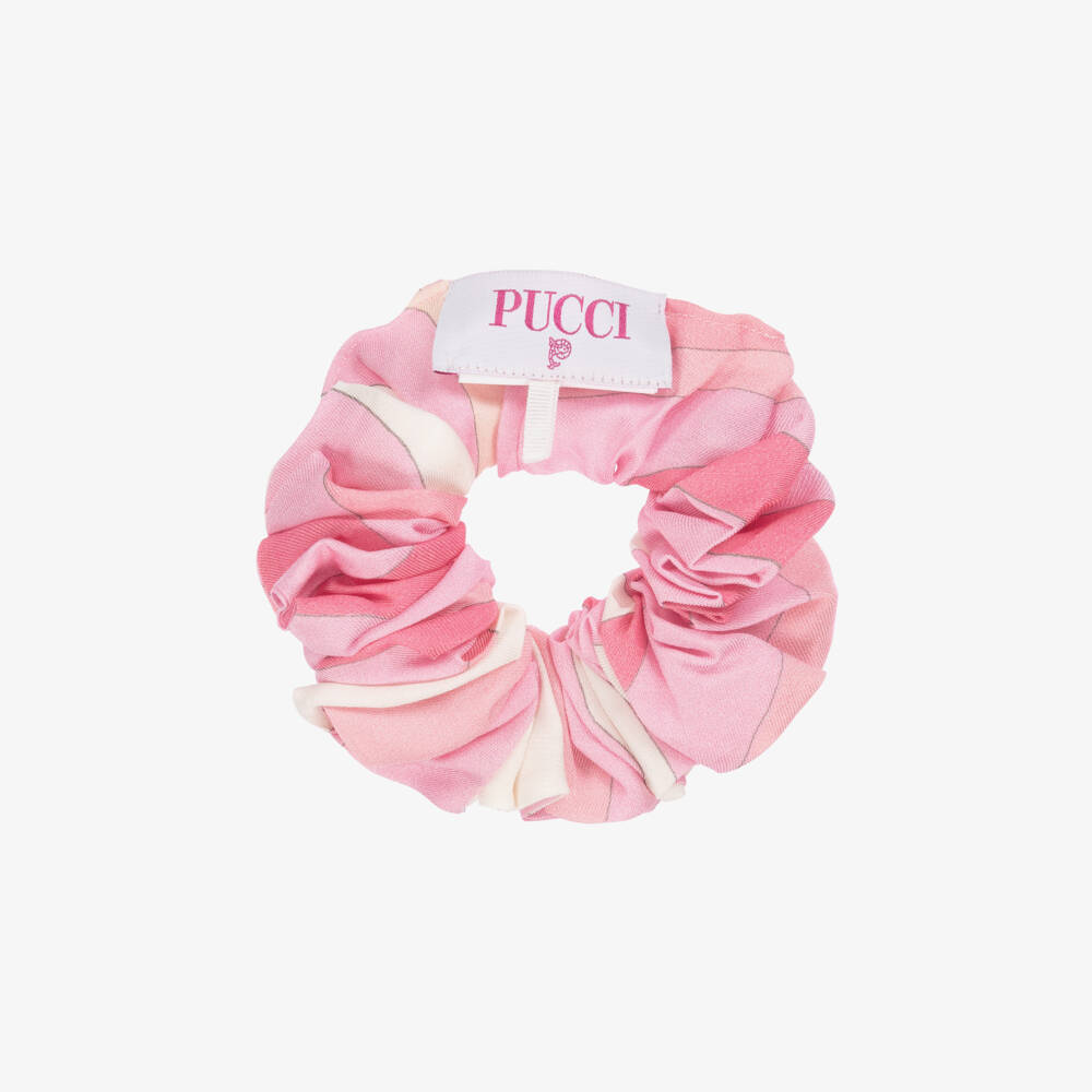 PUCCI-Girls Pink Iride Print Scrunchie | Childrensalon Outlet