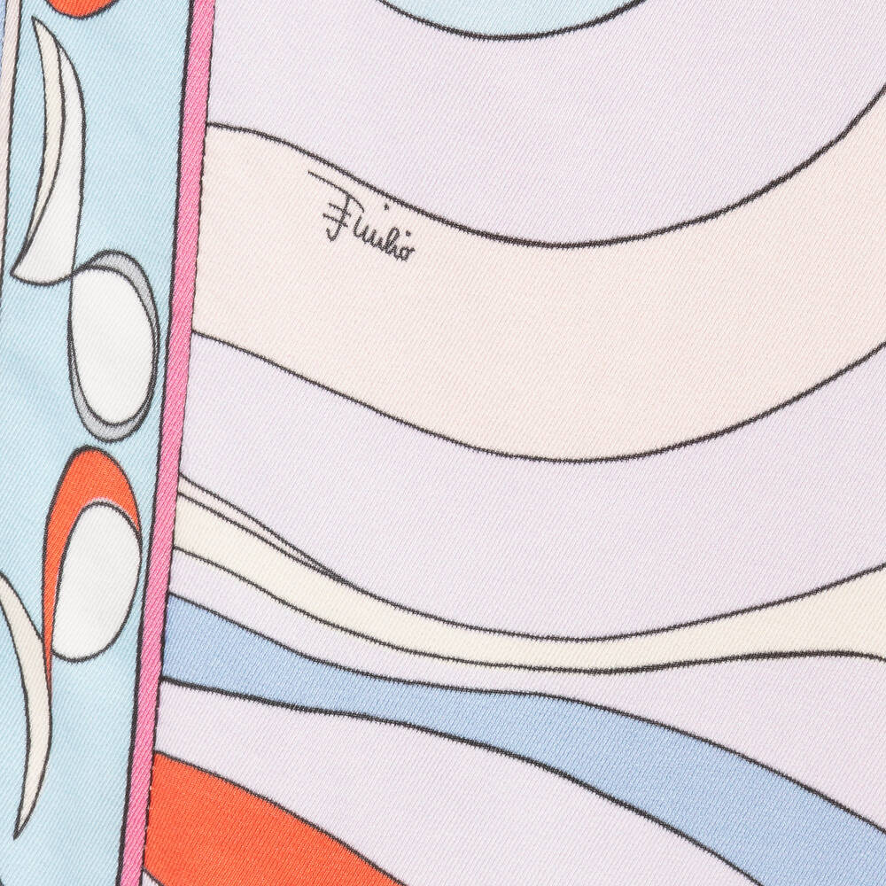 PUCCI-Широкие розовые брюки с принтом Iride для девочек | Childrensalon Outlet