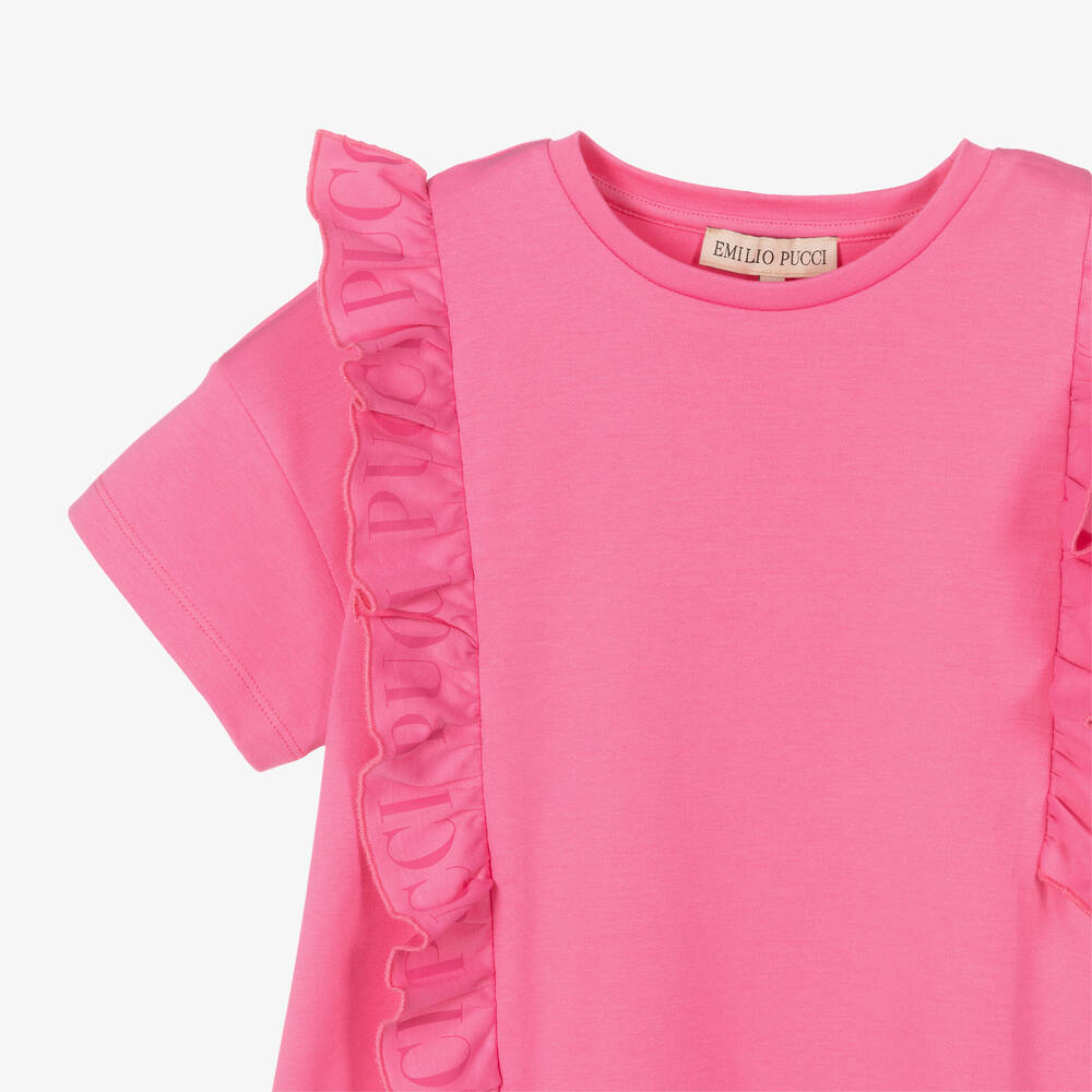 PUCCI-Girls Pink Logo T-Shirt Dress | Childrensalon Outlet