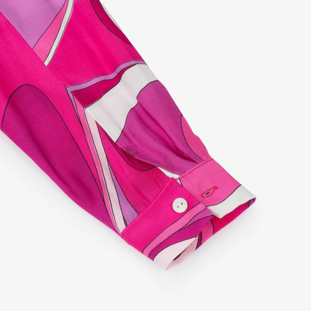 PUCCI-Girls Pink Marmo Print Blouse | Childrensalon Outlet