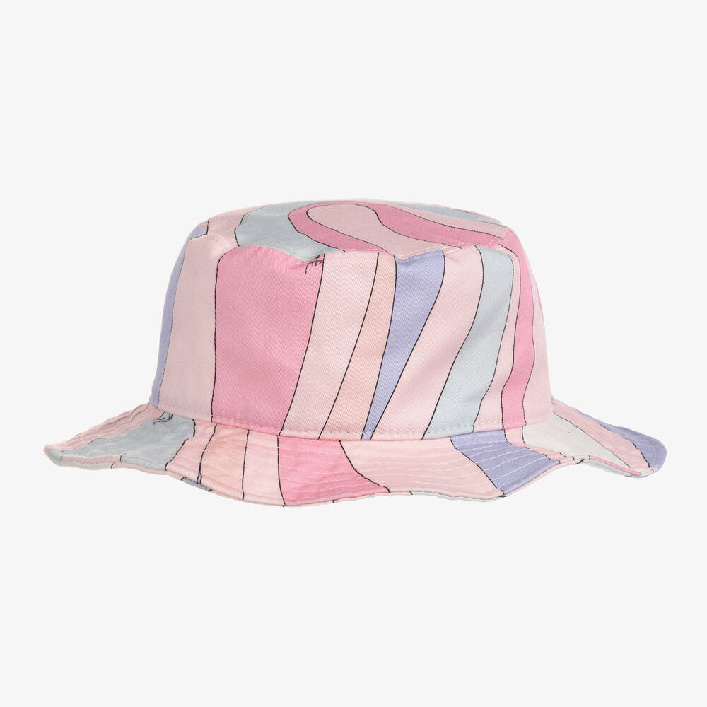 PUCCI - Розовая шляпа с принтом Marmo | Childrensalon