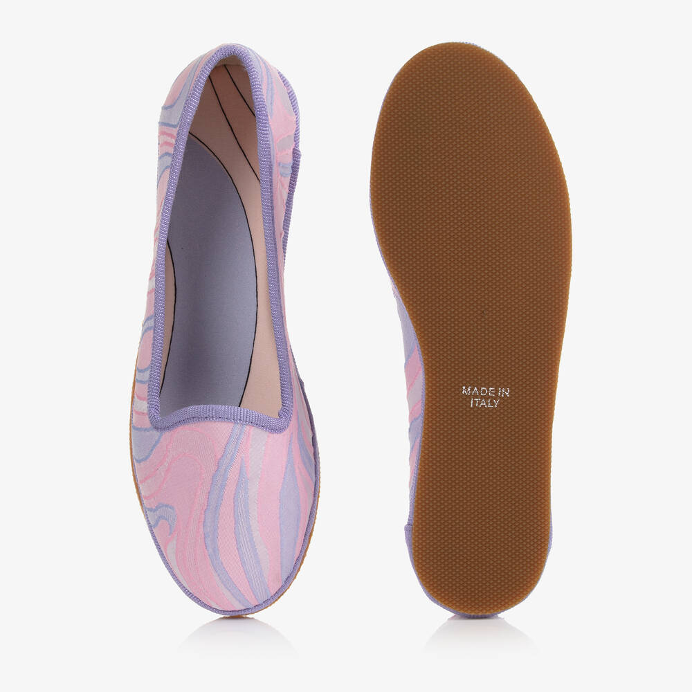PUCCI-Розовые туфли с принтом Marmo | Childrensalon Outlet