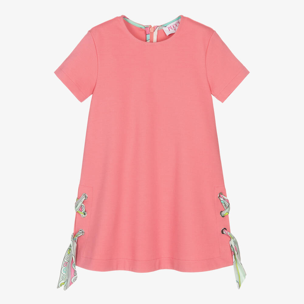 PUCCI - Розовое трикотажное платье с принтом Iride | Childrensalon