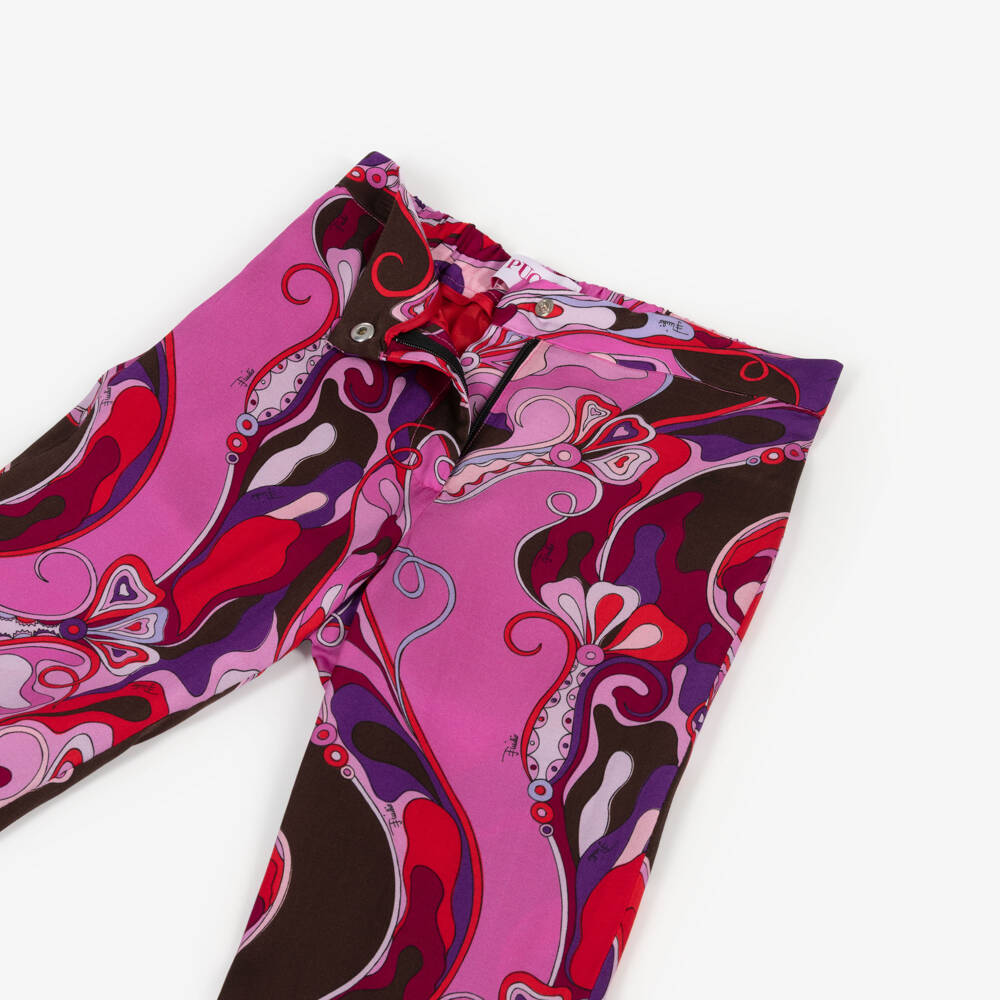 PUCCI-Girls Pink Orchidee Print Trousers | Childrensalon Outlet
