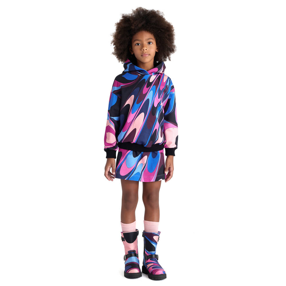 PUCCI-Girls Pink Print Jersey Skirt | Childrensalon Outlet