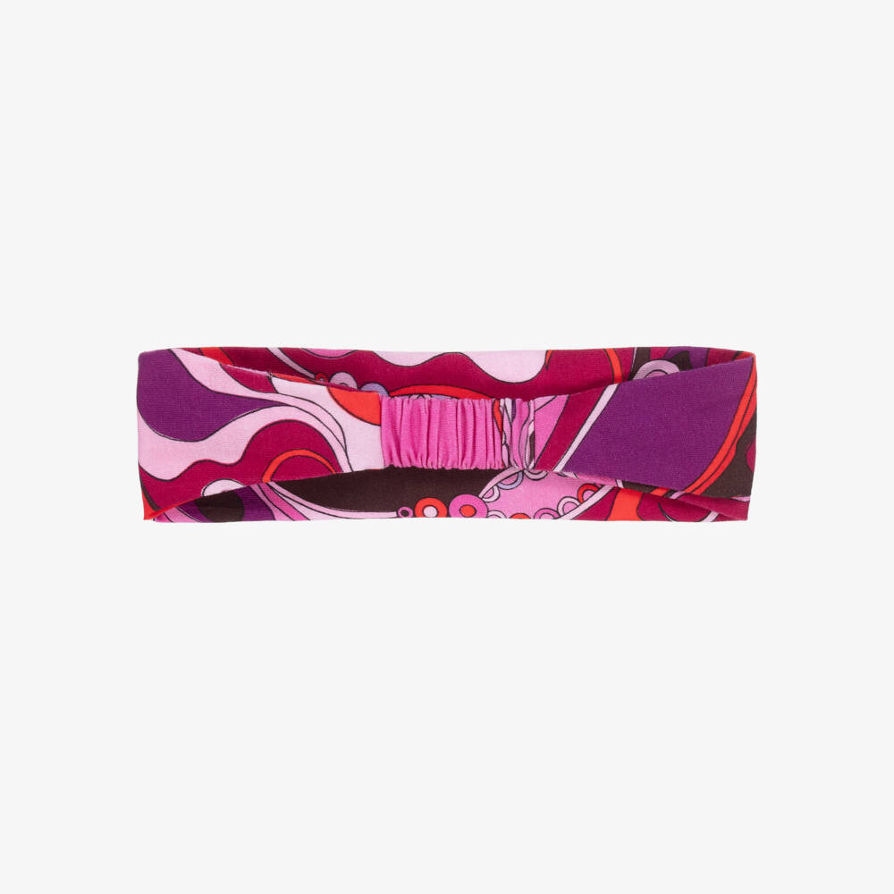 PUCCI-Girls Pink & Purple Orchidee Print Cotton Headband | Childrensalon Outlet