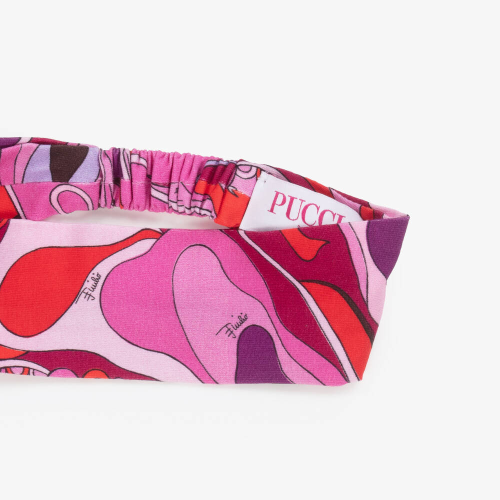 PUCCI-Girls Pink & Purple Orchidee Print Cotton Headband | Childrensalon Outlet