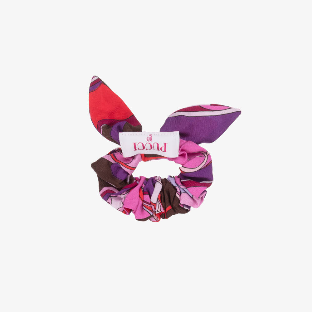 PUCCI-Girls Pink & Purple Orchidee Print Hair Scrunchie | Childrensalon Outlet