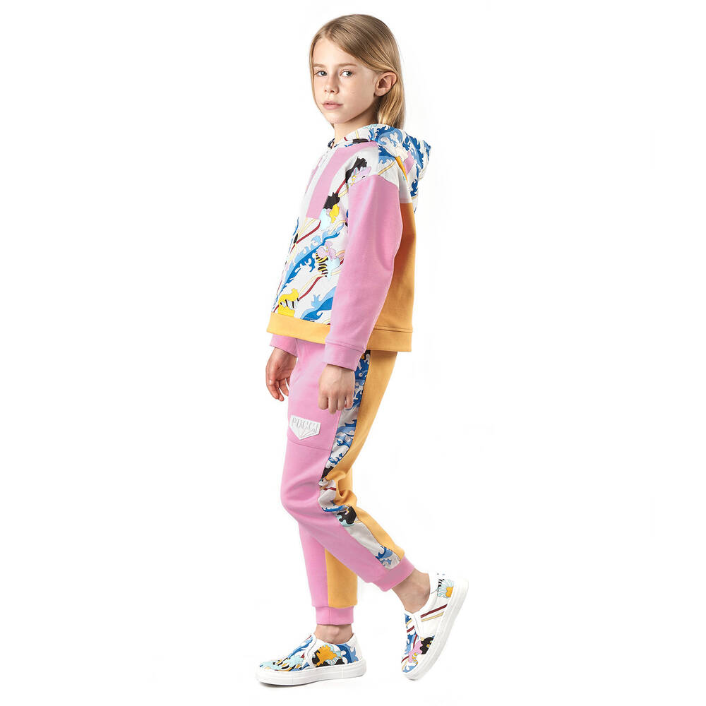 PUCCI-Girls Pink Ranuncoli Joggers | Childrensalon Outlet